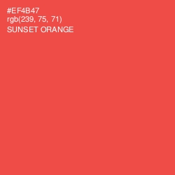 #EF4B47 - Sunset Orange Color Image